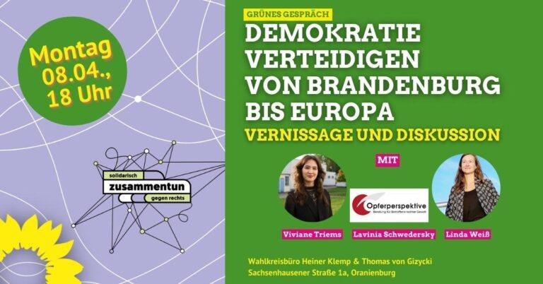 Demokratie verteidigen von Brandenburg bis Europa. Solidarisch zusammentun gegen rechts – Vernissage und Diskussion